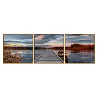 Triptychon Sonnenaufgang am See - Schipper Malen nach Zahlen 120 x 40 cm