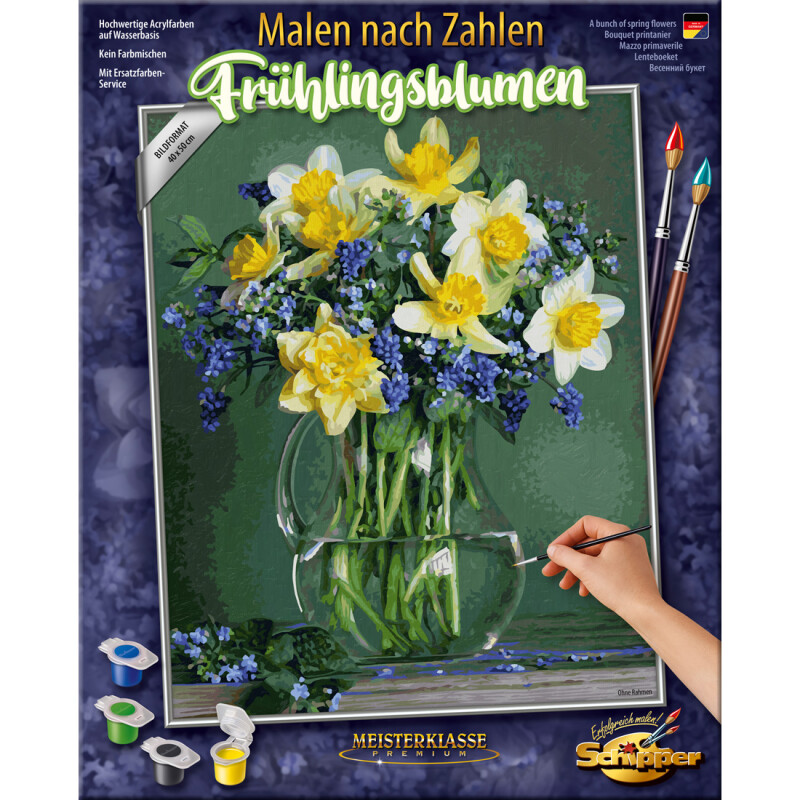 Fliederstrauß Malen nach Zahlen Schipper 40 x 50 cm Stillleben Blumen Vorlage 
