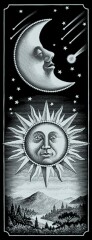 Sonne und Mond - Kratzbild Silber ohne Rahmen