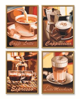 Kaffeepause - Set 4-teilig - Schipper Malen nach Zahlen