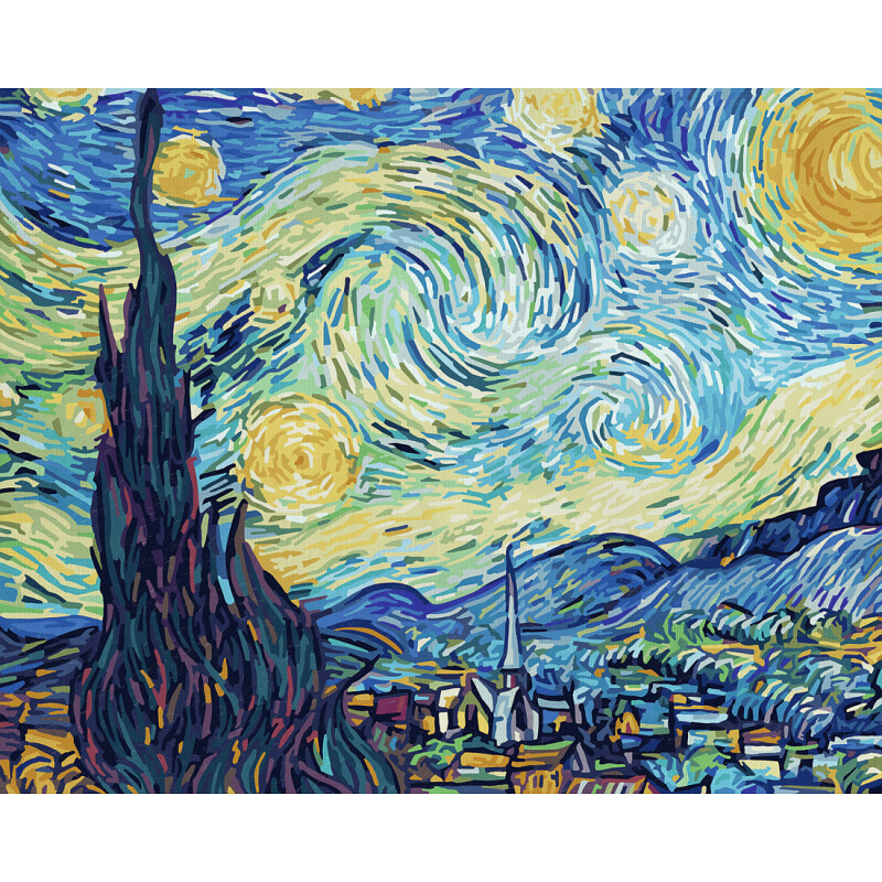 Nachtcafé nach Vincent van Gogh Malen nach Zahlen Schipper 40x50cm Meisterwerke 