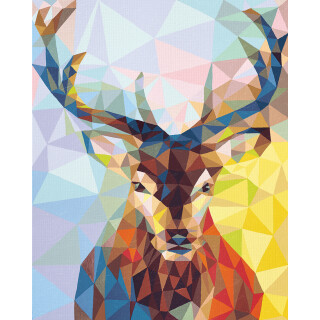 Polygon-Art Hirsch - Schipper Malen nach Zahlen 40x50 cm Meisterklasse Premium