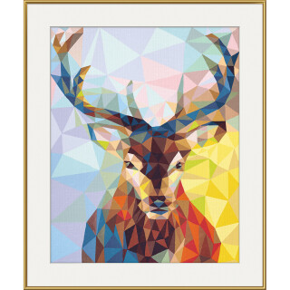 Polygon-Art Hirsch - Schipper Malen nach Zahlen 40x50 cm Meisterklasse Premium