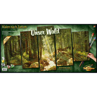 Unser Wald - Schipper Malen nach Zahlen fr Erwachsene Landschaft Polyptychon