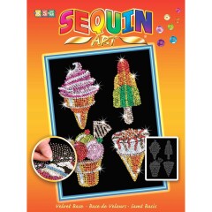 Cooles Eiscreme Paillettenbild, 28x37x3,5cm Sequin Art...