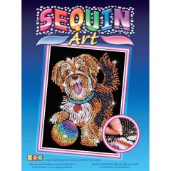 Süßes Paillettenbild Hund, 28x37x3,5cm Sequin...