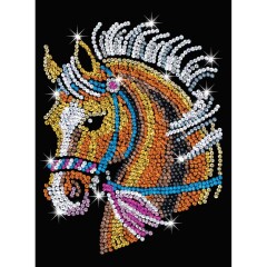 Hübsches Paillettenbild Pferd, 28x37x3,5cm Sequin Art...