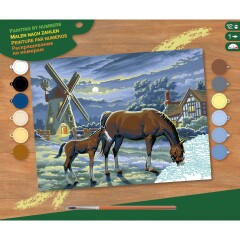 Elegantes Malen nach Zahlen Senior - Pferde, 39,5x32x2cm...