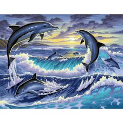 Stilvolles Malen nach Zahlen Senior - Delfine,...