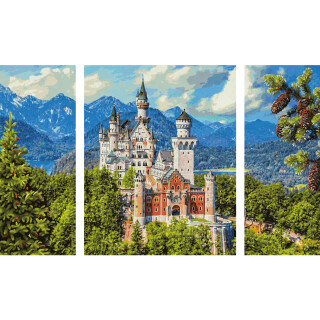Schloss Neuschwanstein - Schipper Malen nach Zahlen Meisterklasse Triptychon 50x80cm