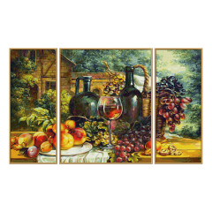 Stillleben mit Weintrauben - Schipper Malen nach Zahlen Meisterklasse Triptychon 50x80cm
