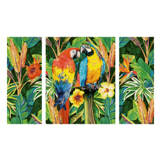 Papageien im Regenwald - Schipper Malen nach Zahlen Meisterklasse Triptychon 50x80cm