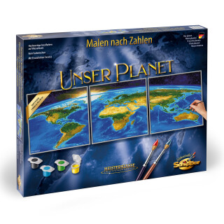 Unser Planet - Schipper Malen nach Zahlen Meisterklasse Triptychon 40x40cm