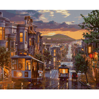 Abendstimmung in San Francisco - Schipper Malen nach Zahlen Meisterklasse Premium 40x50cm