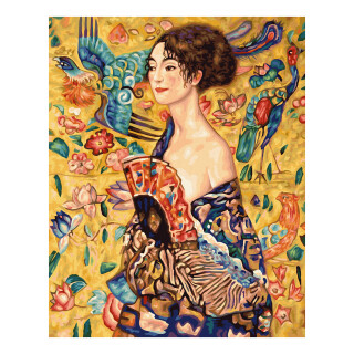 Dame mit Fächer - Schipper Malen nach Zahlen Meisterklasse Premium 40x50cm