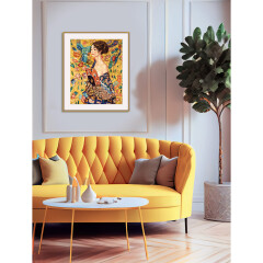 Dame mit Fächer - Schipper Malen nach Zahlen Meisterklasse Premium 40x50cm