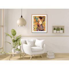 Dame mit Fächer - Schipper Malen nach Zahlen Meisterklasse Premium 40x50cm
