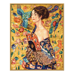 Dame mit Fächer - Schipper Malen nach Zahlen Meisterklasse Premium 40x50cm