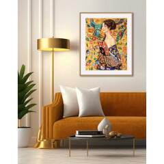 Dame mit Fächer - Schipper Malen nach Zahlen Meisterklasse Premium 40x50cm